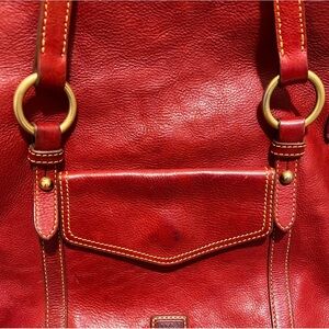 Dooney $Burke bag, Red . Love the size of this bag and all its pockets